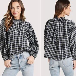 Birds of Paradise by Trovata Talia Long Sleeve Ruffle Neck Top